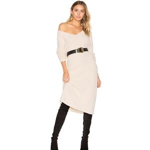 House of Harlow Juli Midi Sweater Dress in Creme